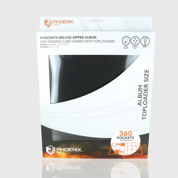 Classeur Phoenix Shield – Album Deluxe Toploader Size (360 emplacements) avec Fermeture Éclair
